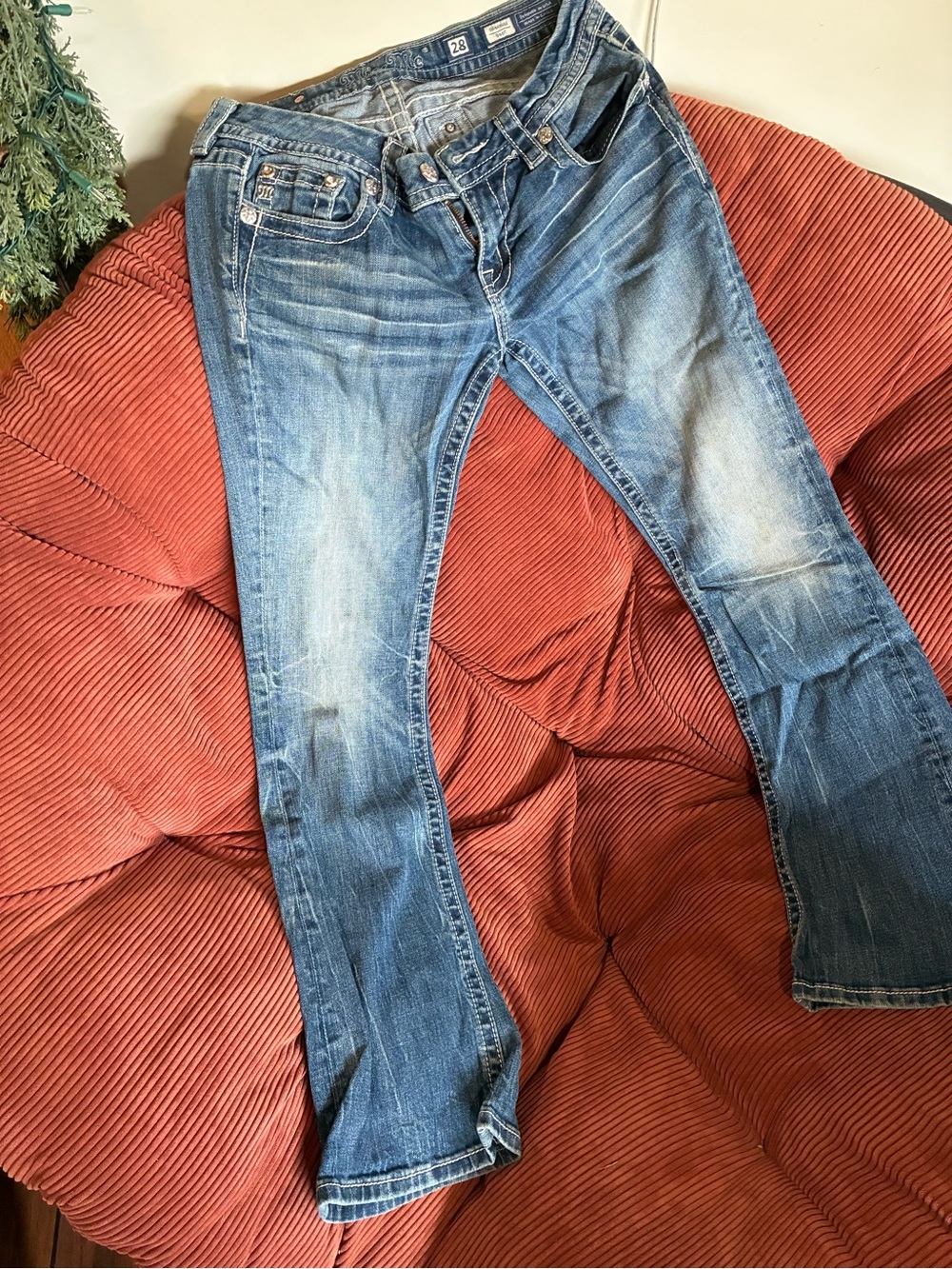 Miss Me Distressed Light Blue Bootcut Jeans